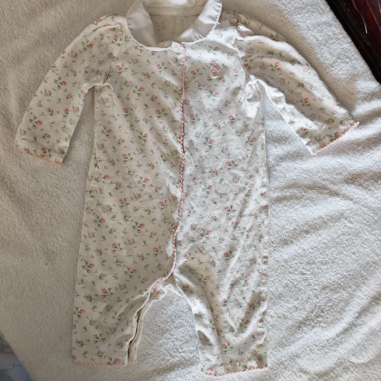 Ralph Lauren Baby Girls Floral Coverall Sleepsuit - photo 3