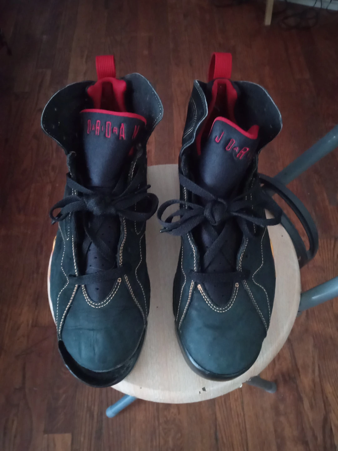 Air Jordan 7 citrus 🍊 Retro Black/Red - photo 3
