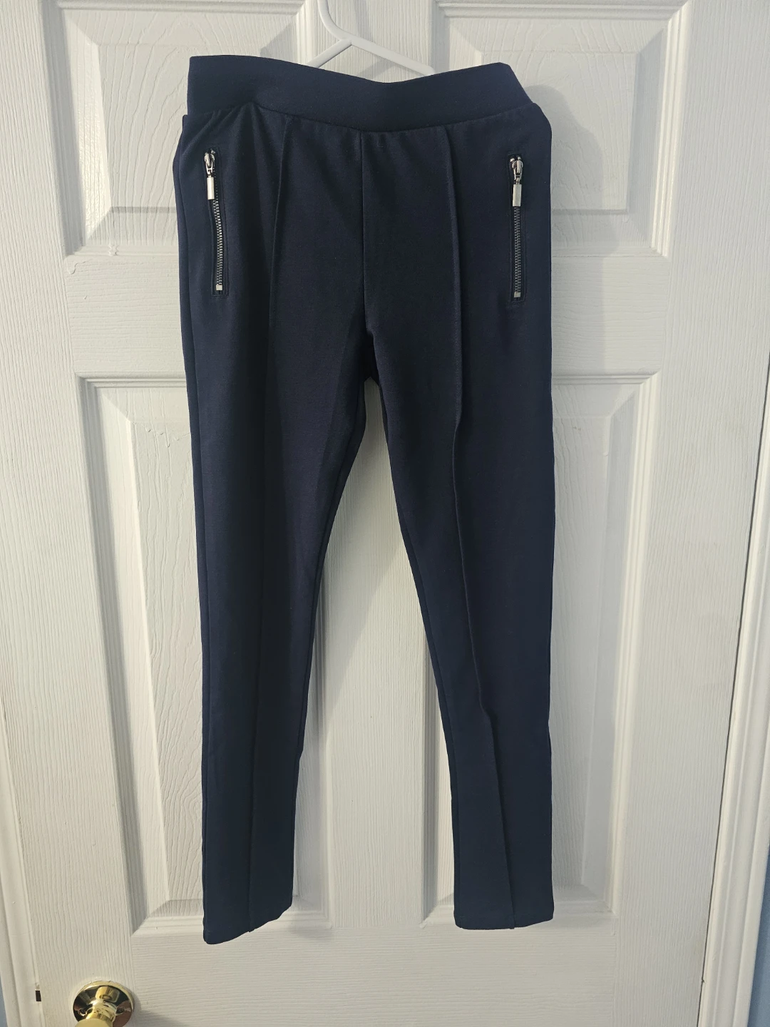 Navy Blue Pants with Zipper Pockets