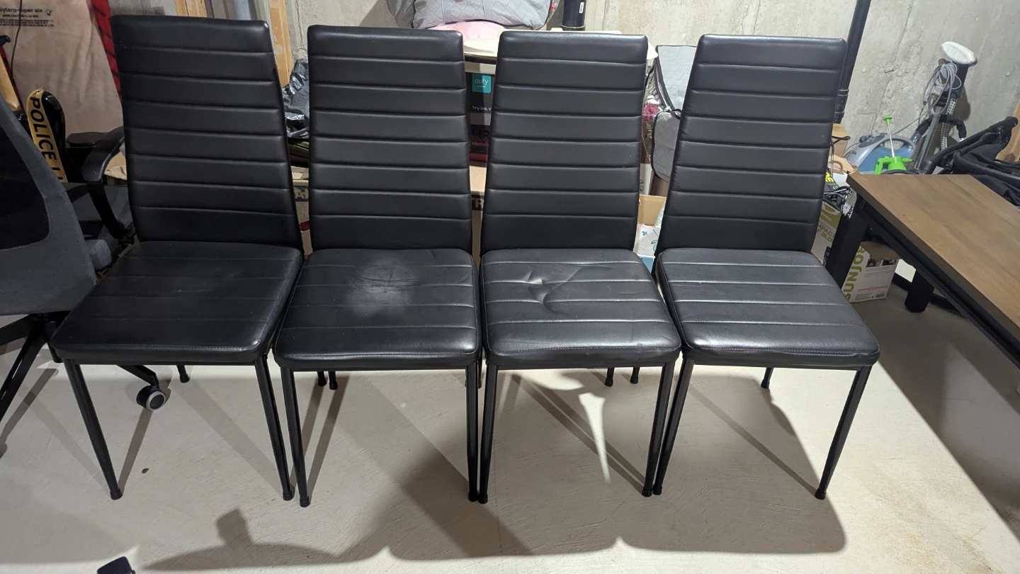 Set of 4 Black Dining Chairs with dinning table - photo 2
