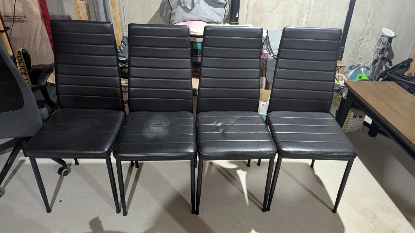 Set of 4 Black Dining Chairs with dinning table - photo 3