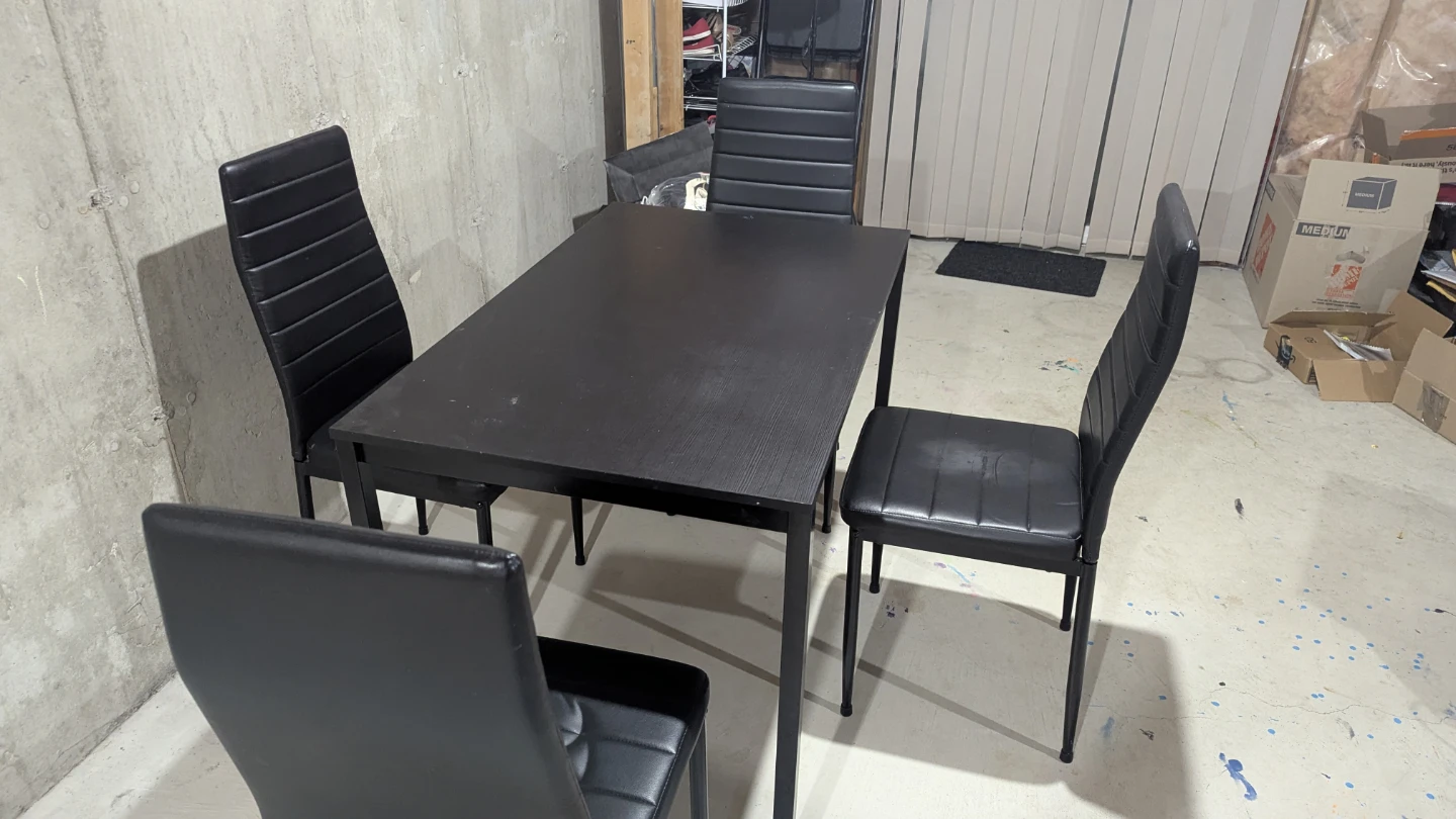 Set of 4 Black Dining Chairs with dinning table - photo 4