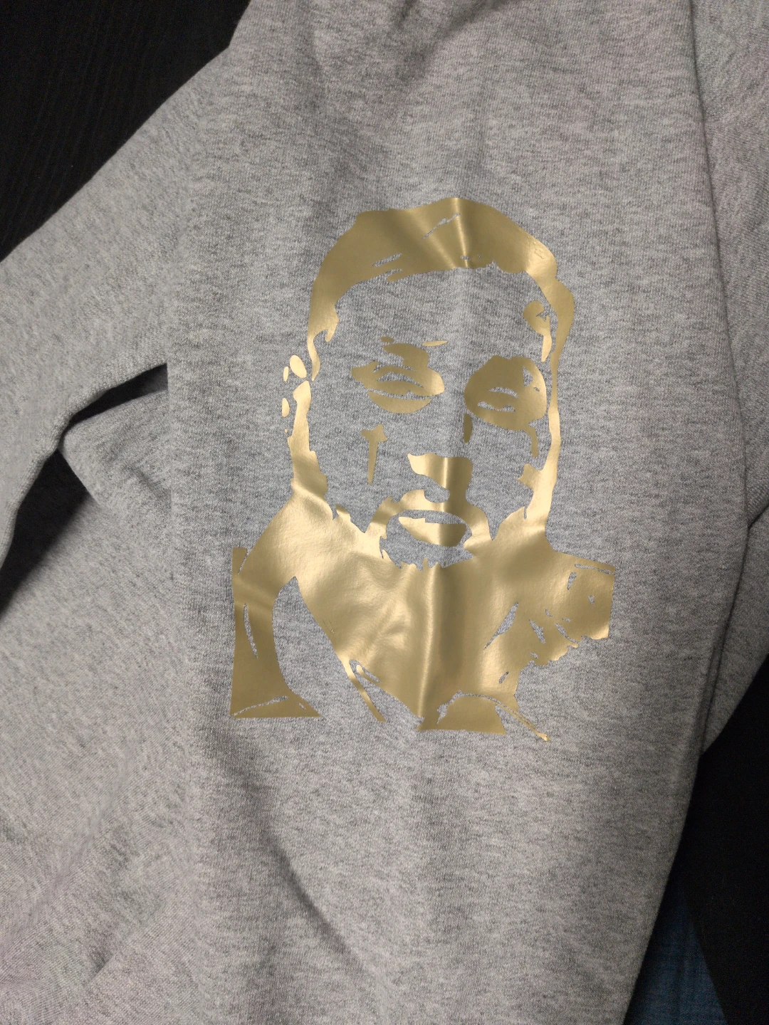 Grey Sweatshirt with Gold Graphic - photo 2