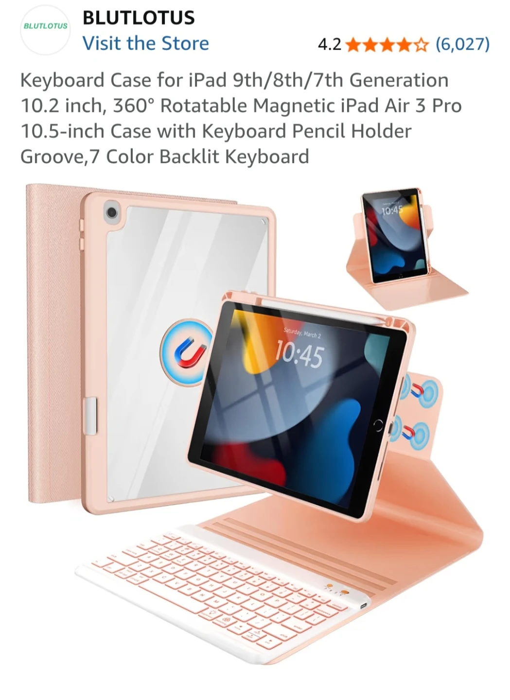 Blutlotus iPad 9th/8th/7th Gen Case with Keyboard - photo 2