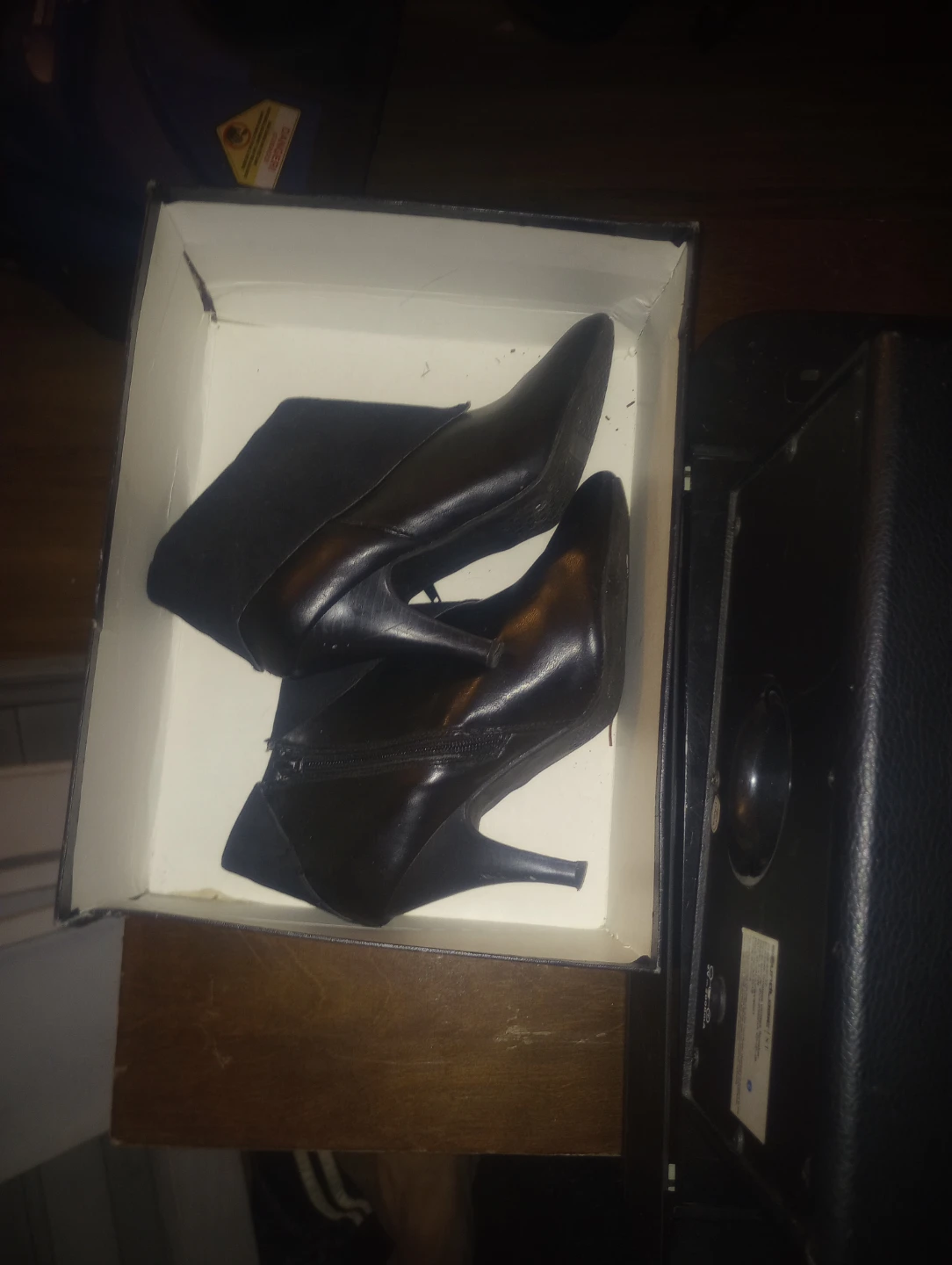 Black Stiletto Heel Boots Size 8