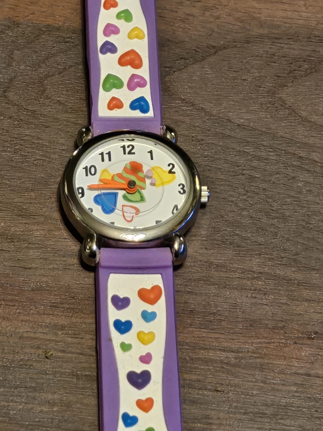 Kids Purple Watch with Hearts