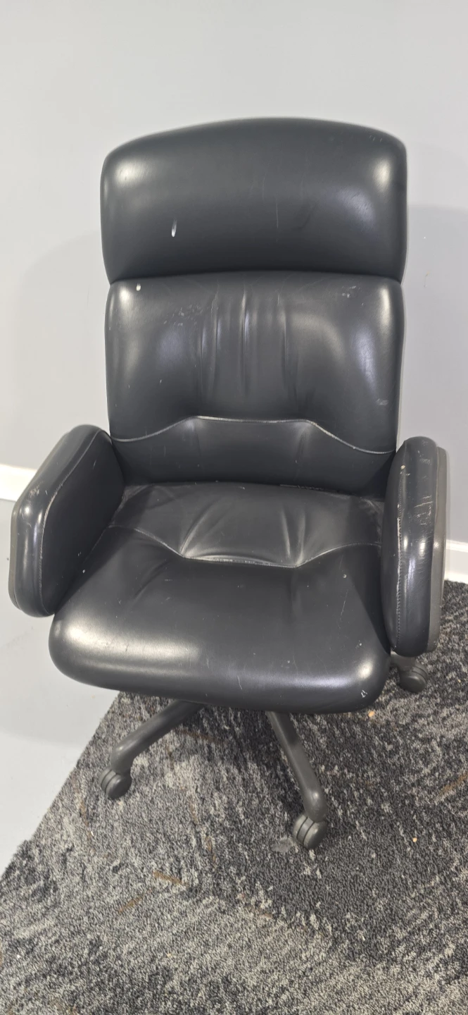 Black Faux Leather Office Chair