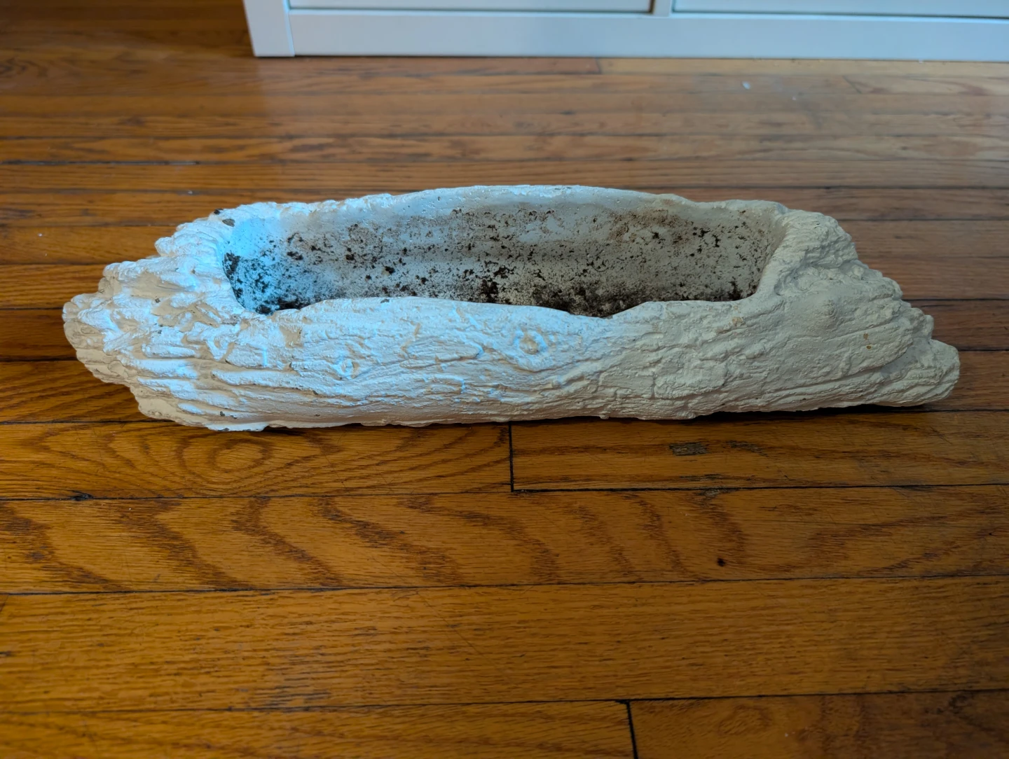White Log-Shaped Planter