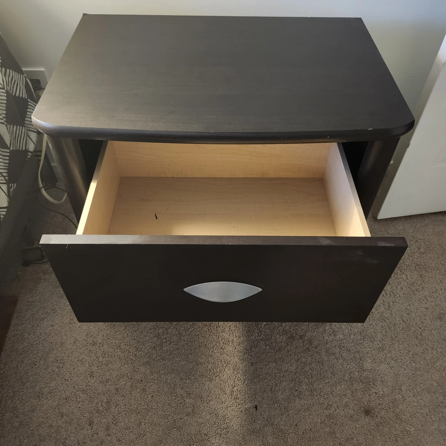 Dark Brown 2-Drawer Nightstand - photo 3
