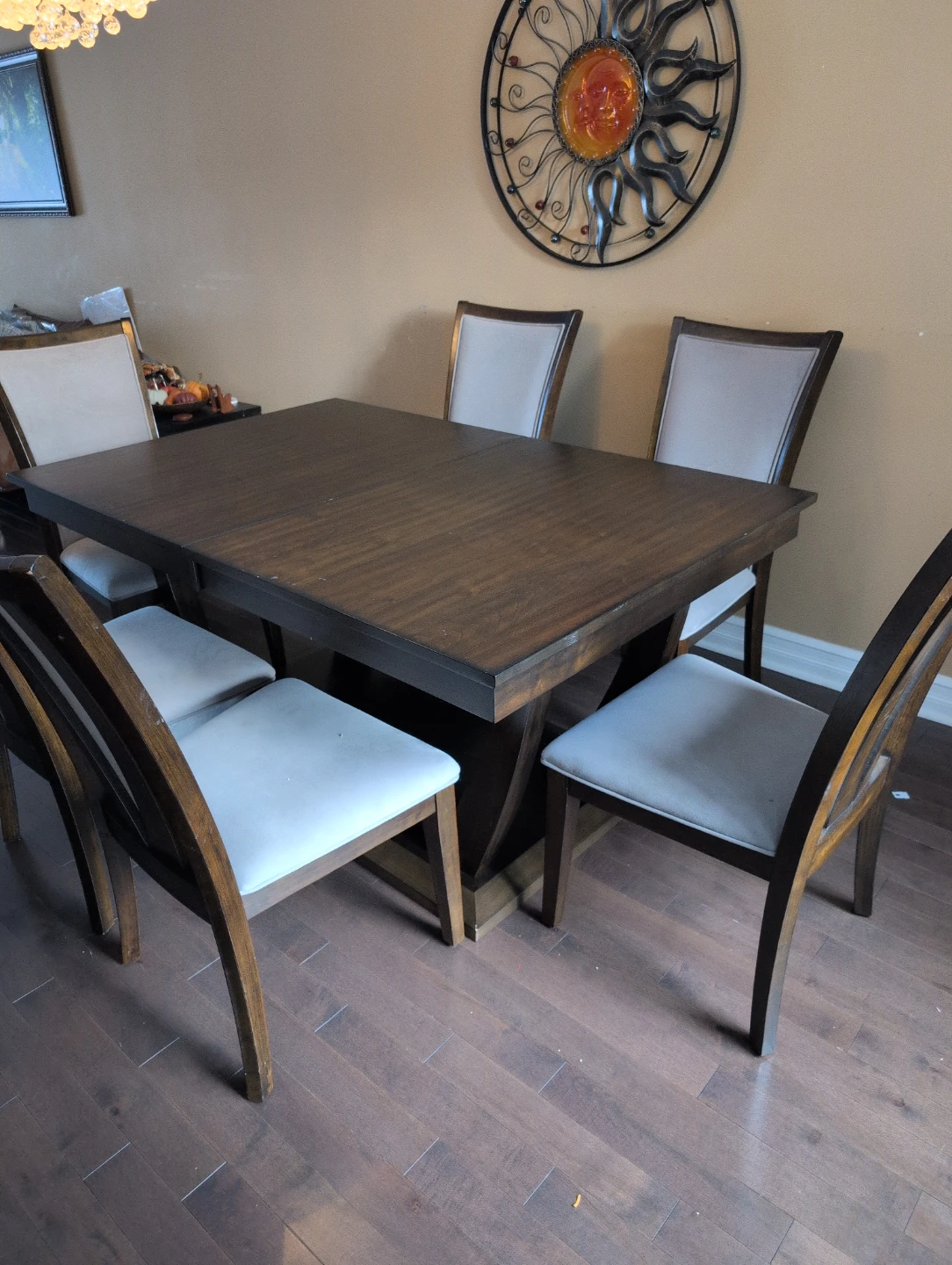 Dark Wood Dining Table with 6 Chairs - photo 5