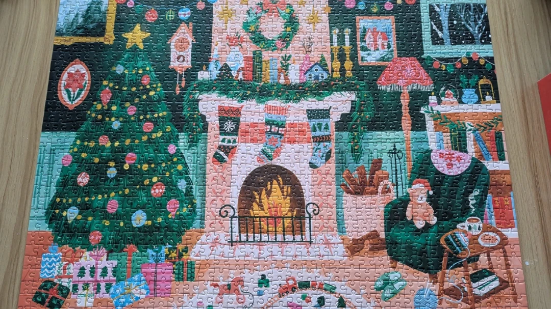 Galison Christmas Fireplace 1000 Piece Puzzle - photo 2