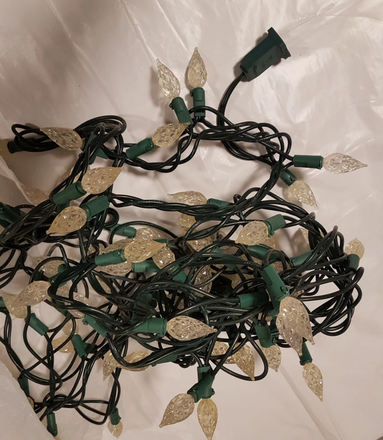 Two String Lights - Clear Flame Tip Bulbs