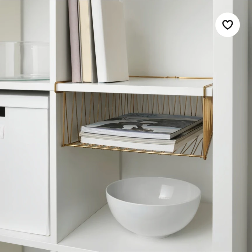 IKEA Kallax Gold Wire Basket Shelf Insert - photo 2