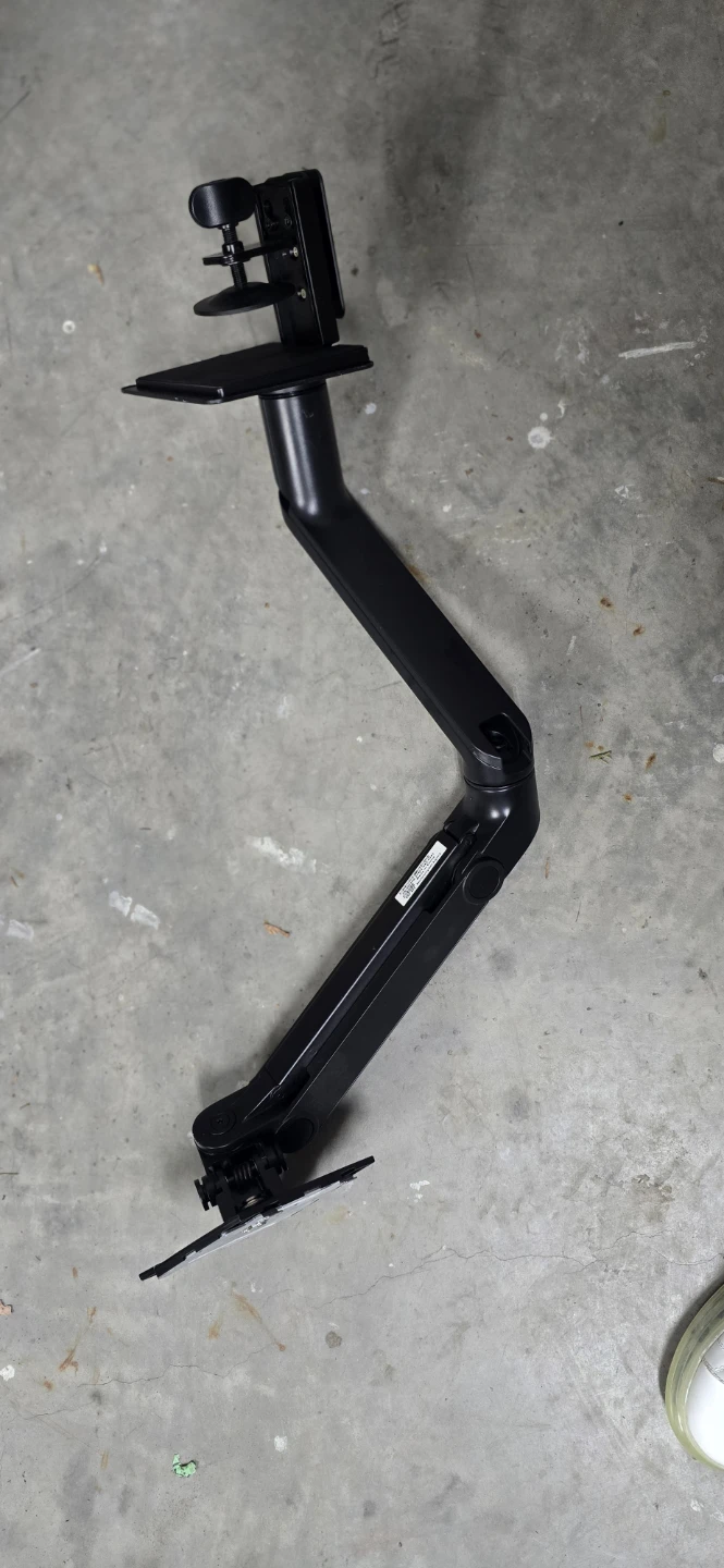 Black Monitor Arm with Clamp Mount