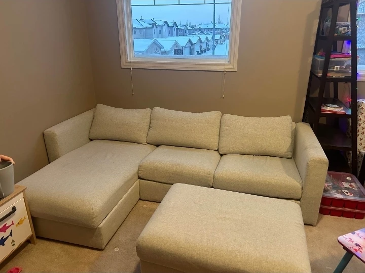 Beige Sectional Sofa with Ottoman with free delivery