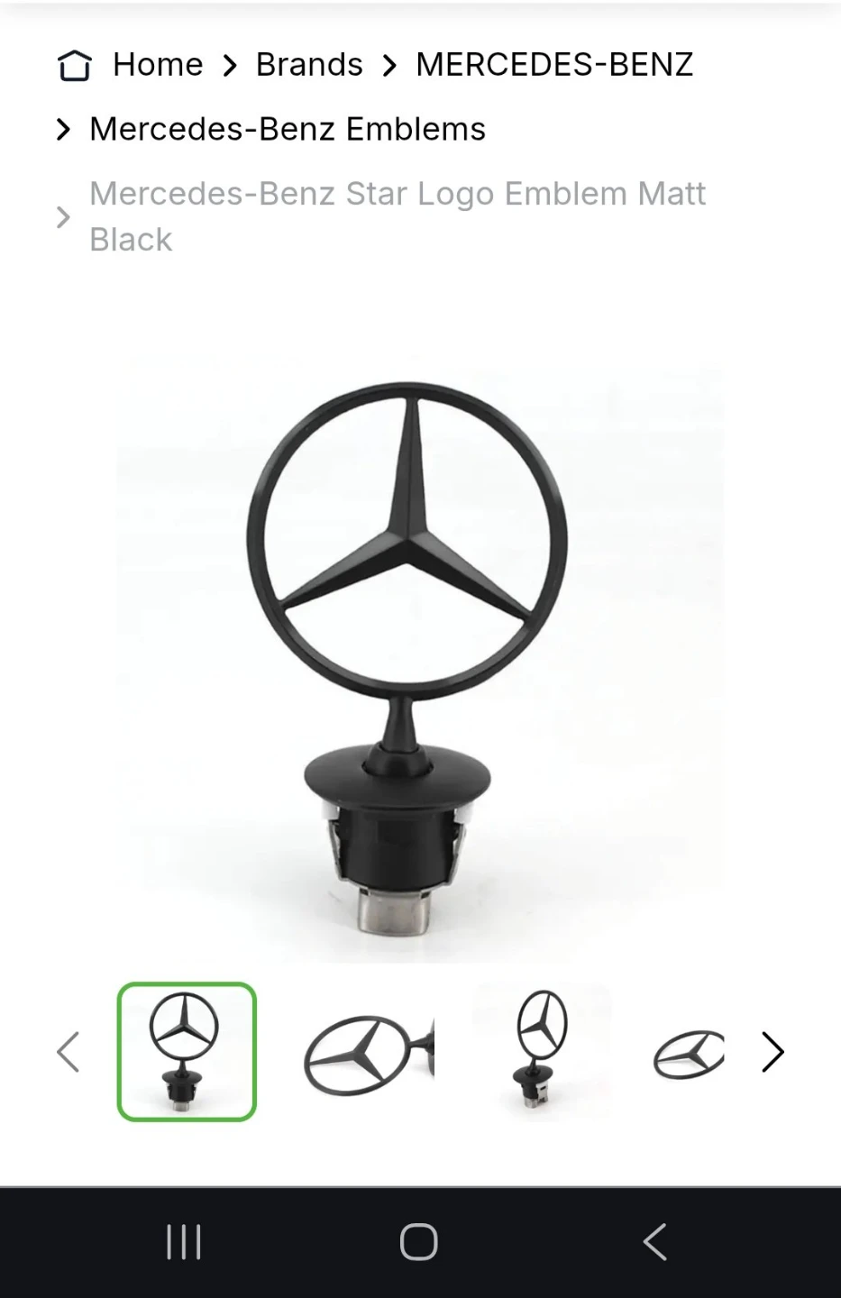 Mercedes-Benz Star Logo Emblem - Matt Black - photo 4