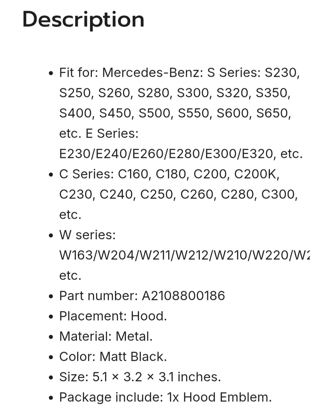 Mercedes-Benz Star Logo Emblem - Matt Black - photo 5