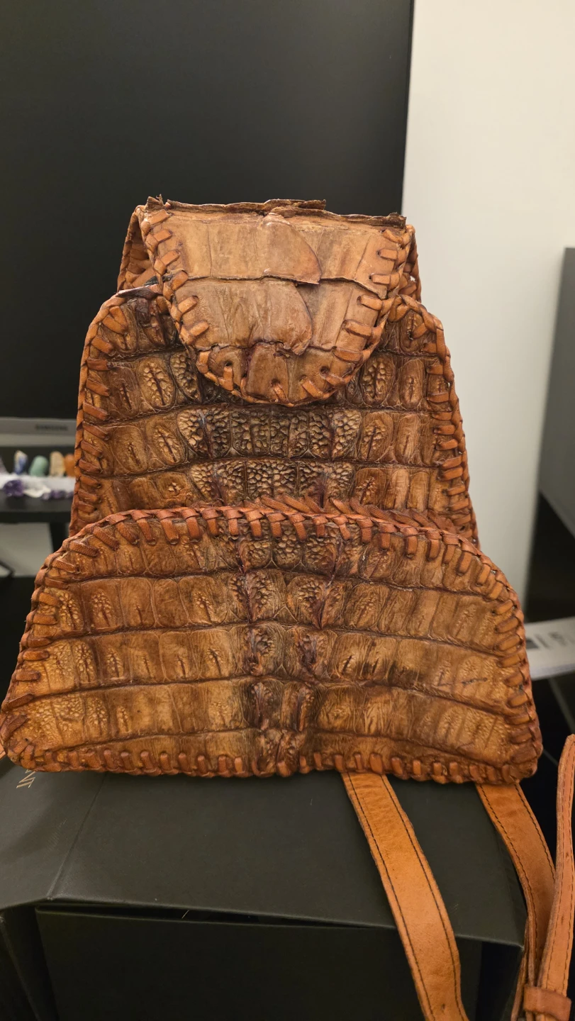 Leather hand made Crocodile Backpack from,  Guyana South America