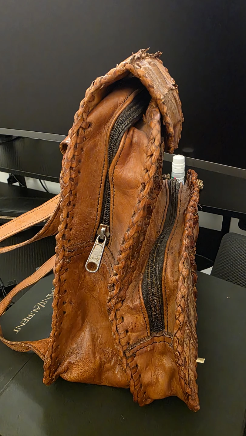 Leather hand made Crocodile Backpack from,  Guyana South America - photo 5
