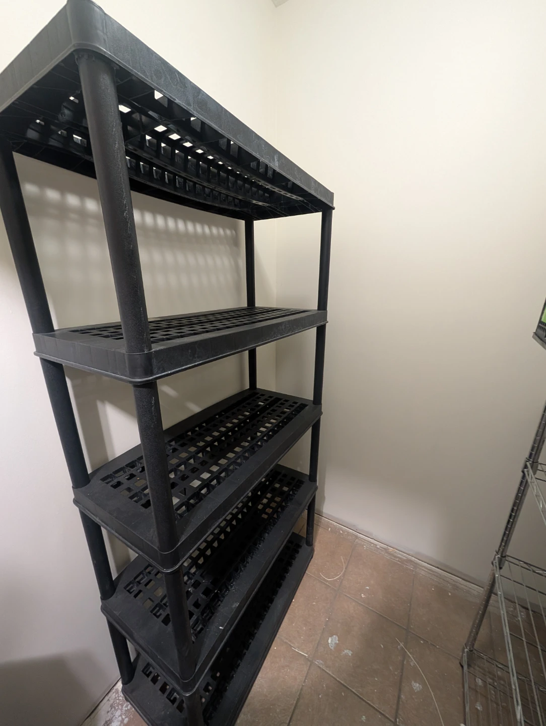 Black 5-Tier Plastic Shelving Unit