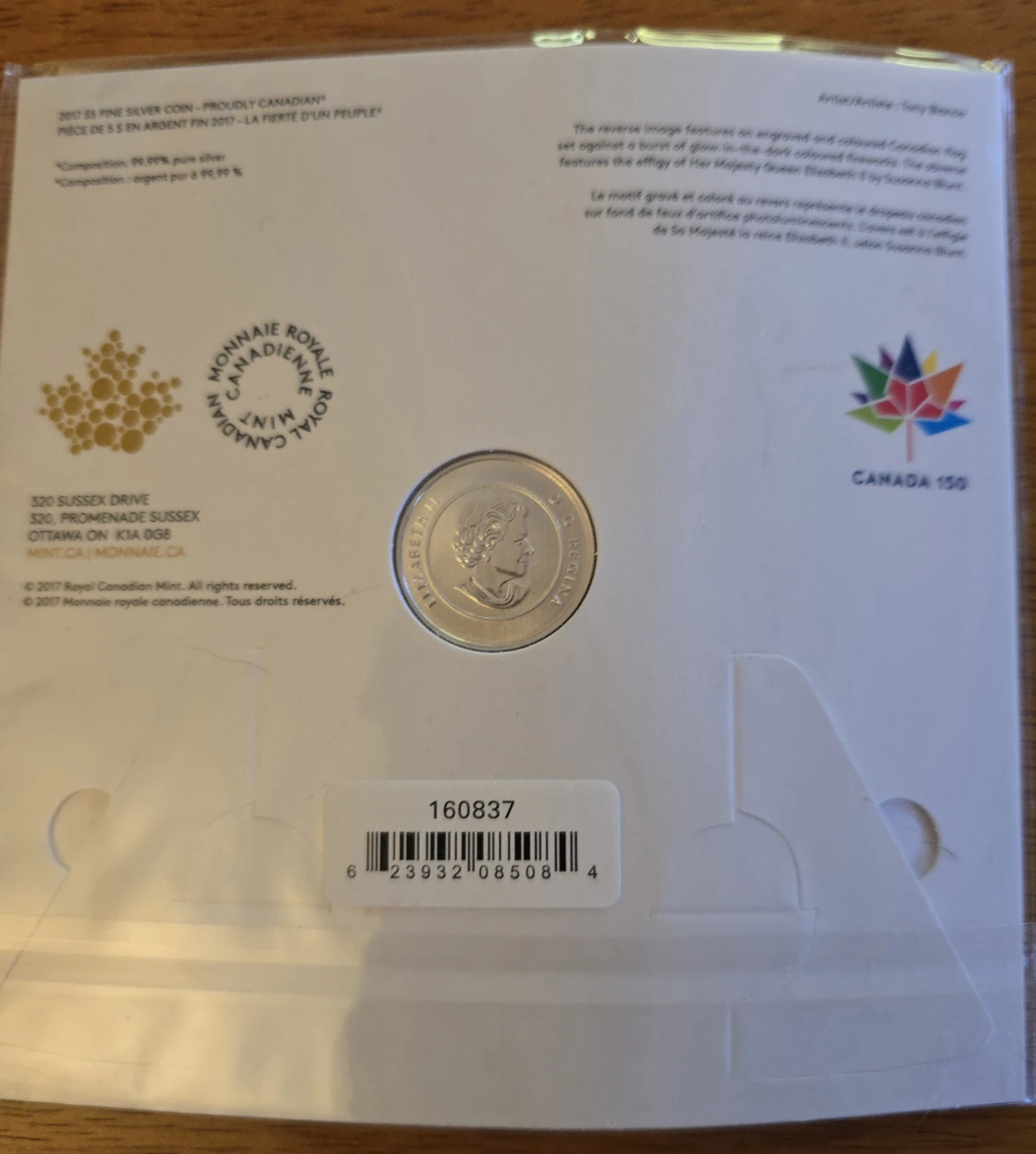 2017 $5 Fine Silver Coin - Proudly Canadian - photo 2