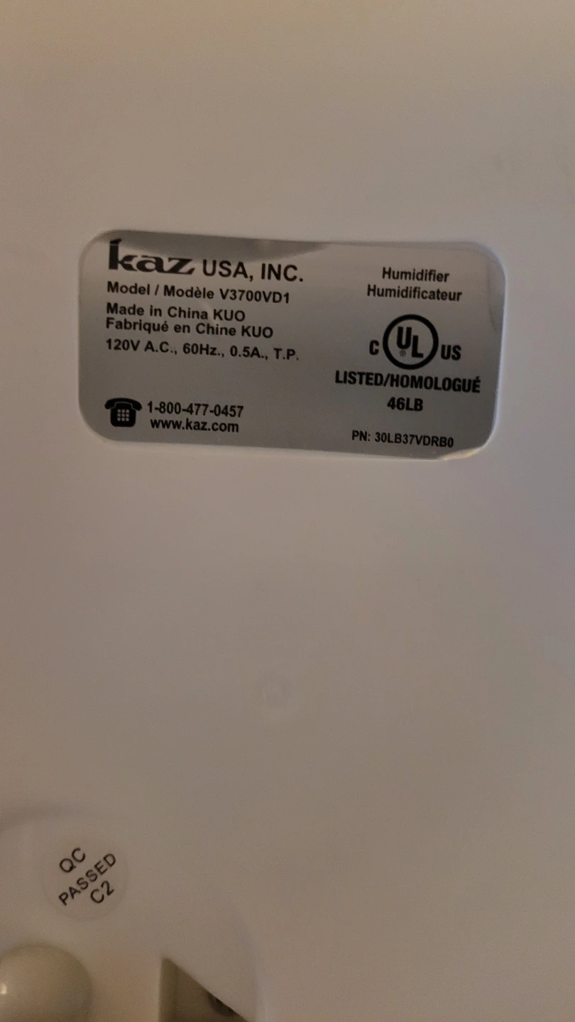 Vicks Humidifier Model V3700VD1 - photo 2