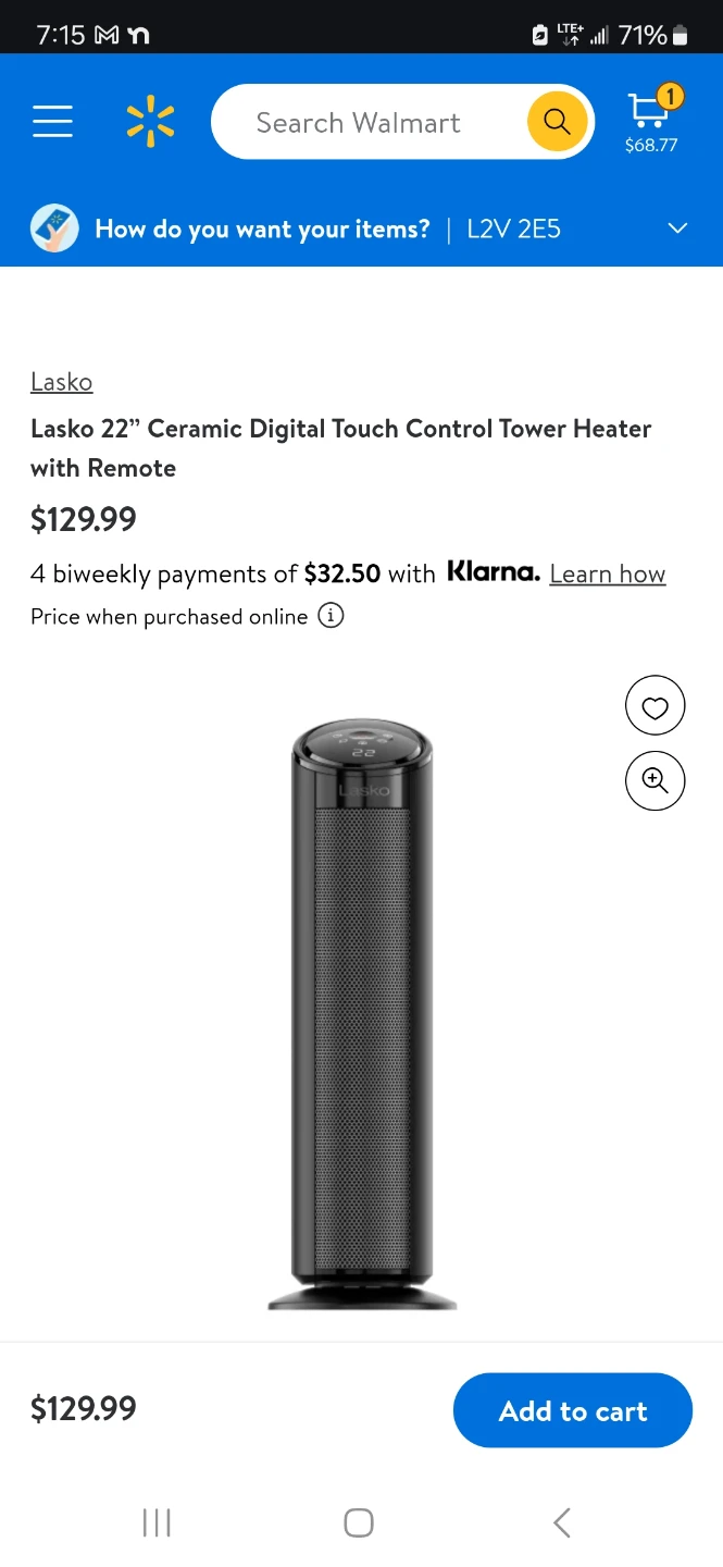 Lasko 22" Ceramic Heater Digital & Remote - photo 3