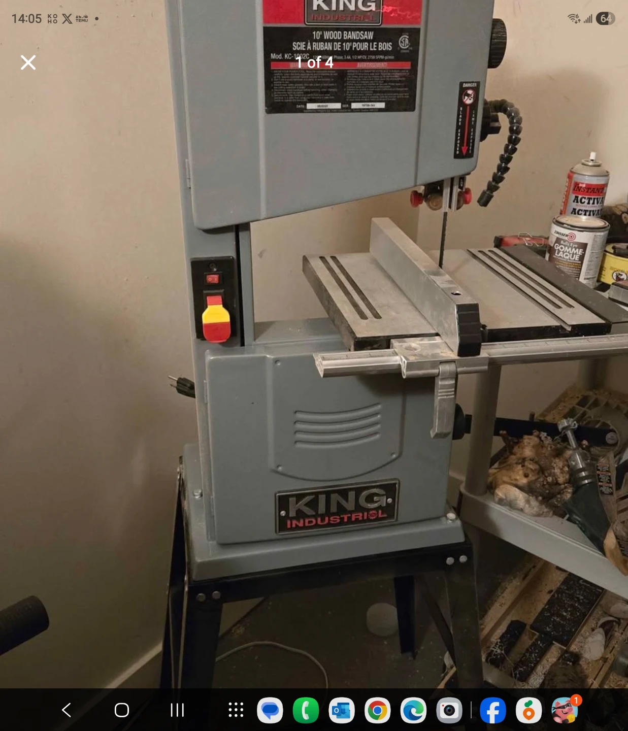 King Industrial 10" Wood Bandsaw