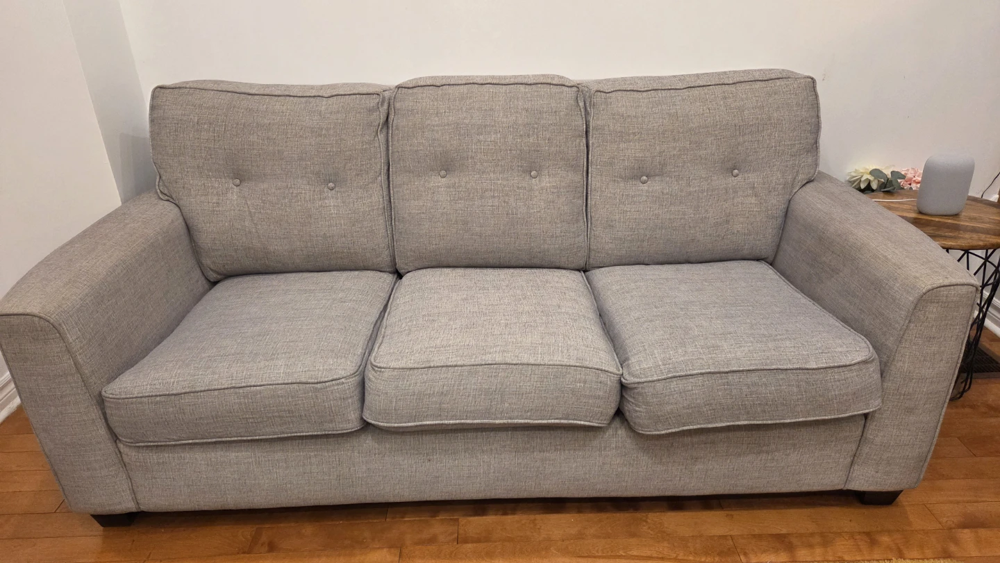 Light Grey Three-Seat Sofa