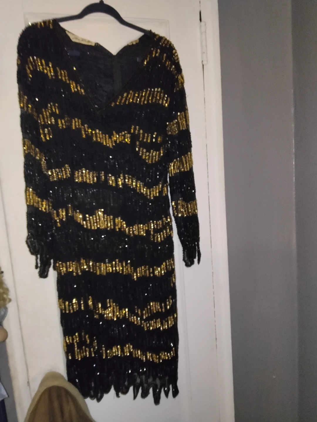Black & Gold Sequin Dress