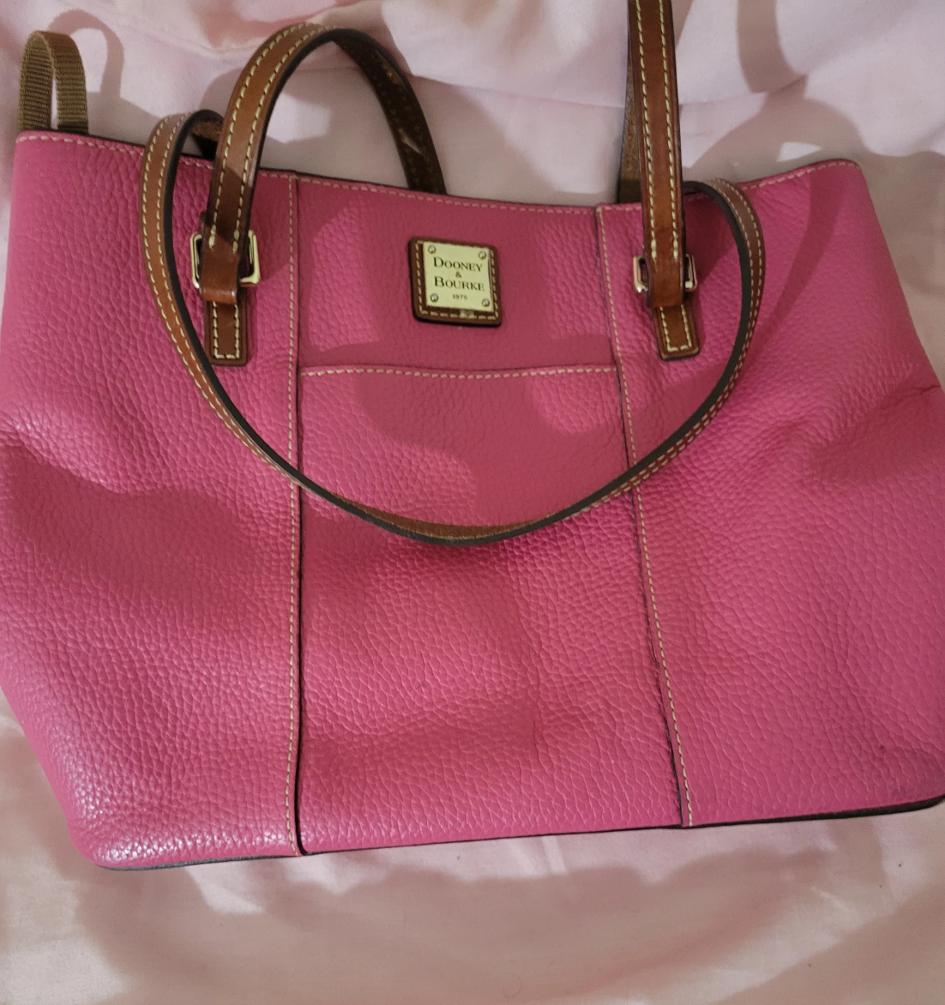 Dooney & Bourke Pink Pebble Grain Leather Tote Bag
