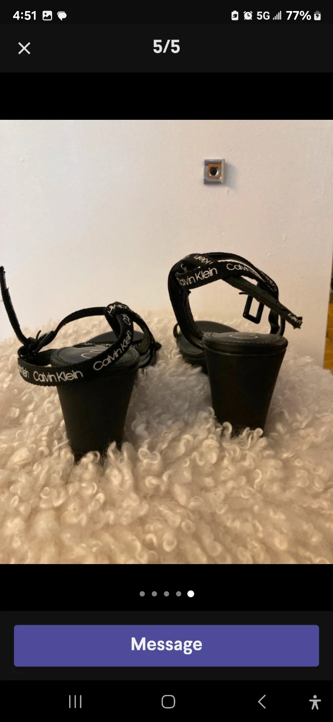 Calvin Klein Women's Black Strappy Heeled Sandals Size 8 - photo 2