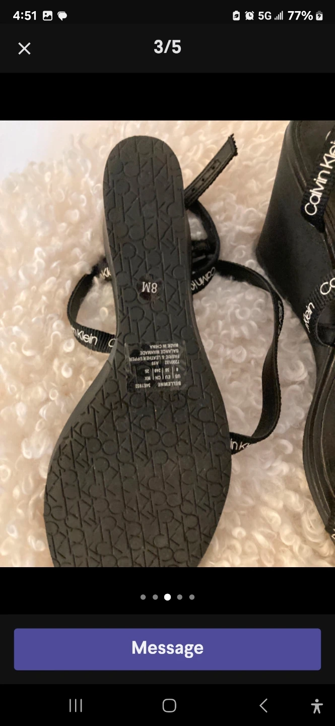 Calvin Klein Women's Black Strappy Heeled Sandals Size 8 - photo 3