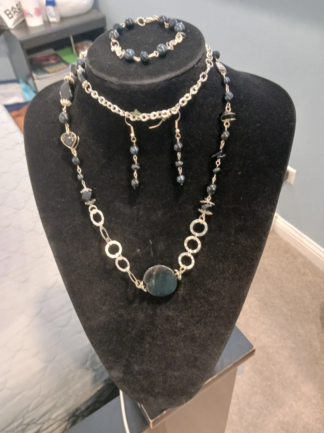 3-Piece Beaded Necklace, Bracelet, and Earring Set