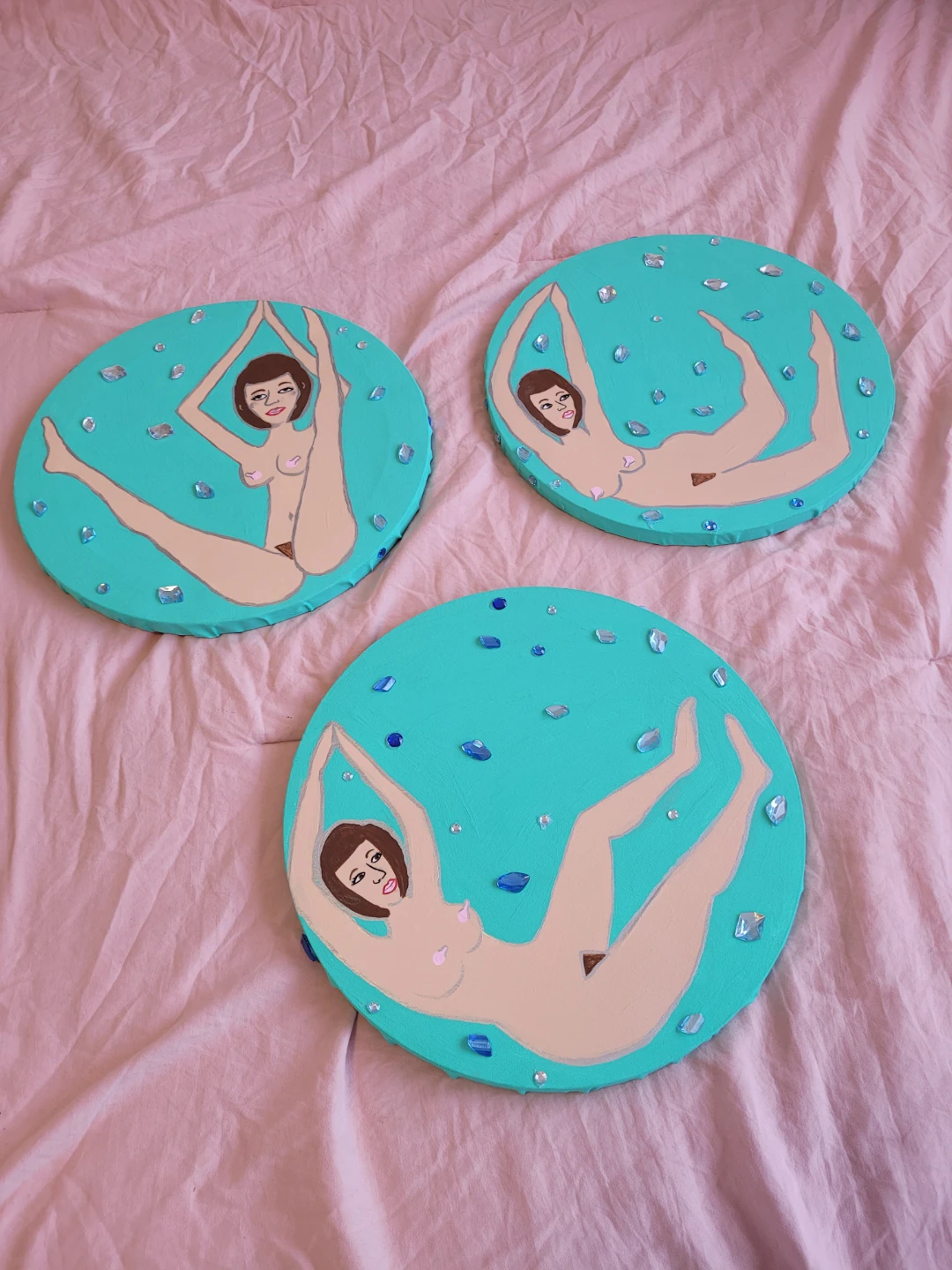 Aquatic delight- Set of 3 paintings - photo 2