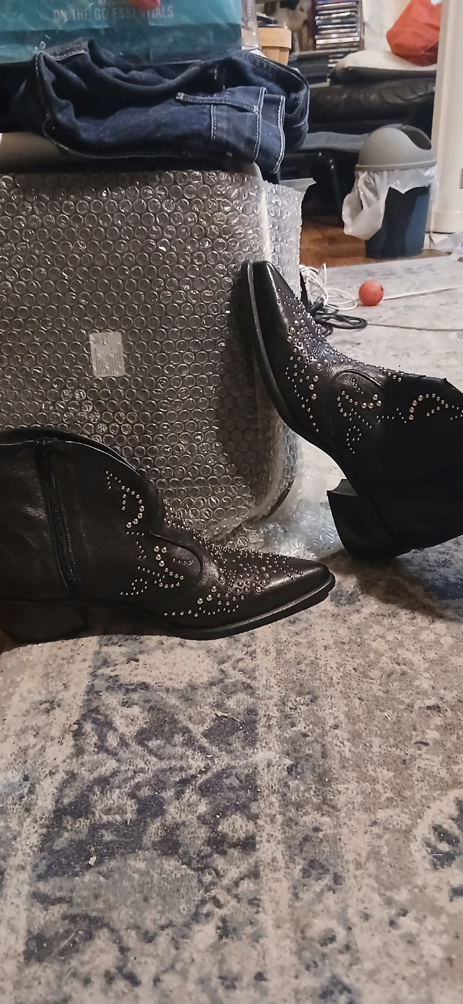 Studded Black Ankle Boots - photo 2