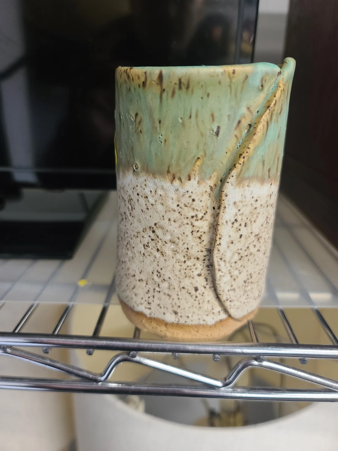 Handmade Ceramic Mug - Green & Beige - photo 2