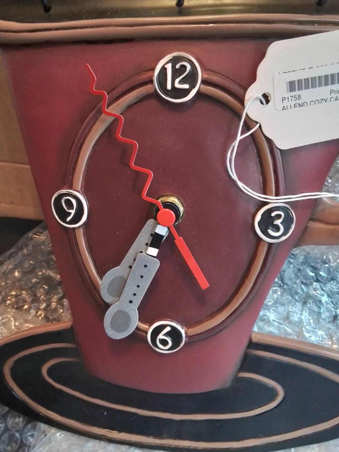 Enesco Allen Designs "Cozy Cafe" whimsical coffee cup wall clock - photo 2