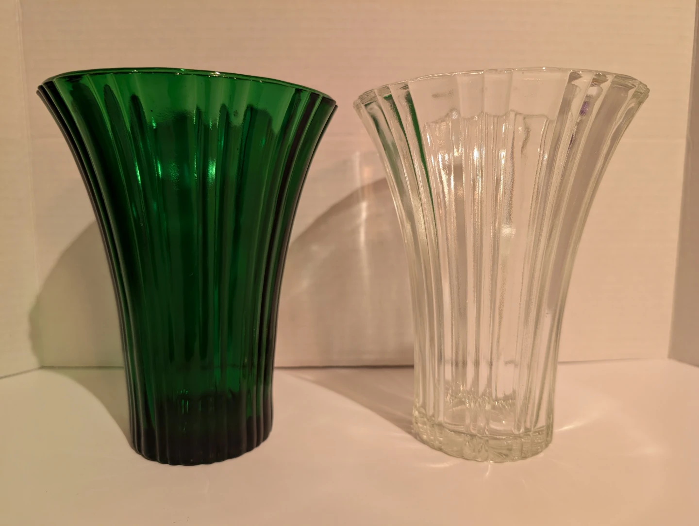 2 Vintage Anchor Hocking Old Cafe Pattern Vases
