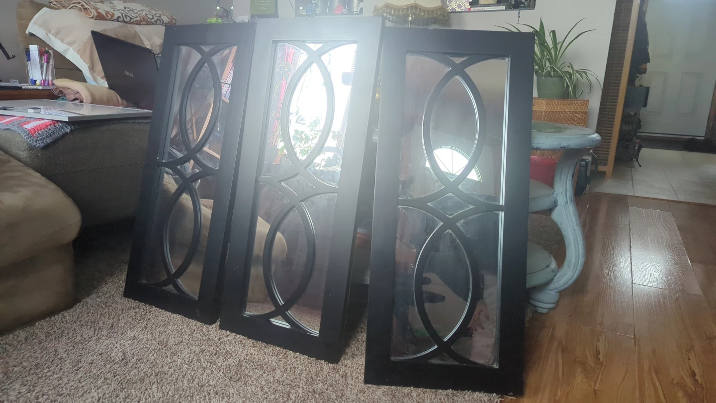 Set of 3 Black Framed Mirrors