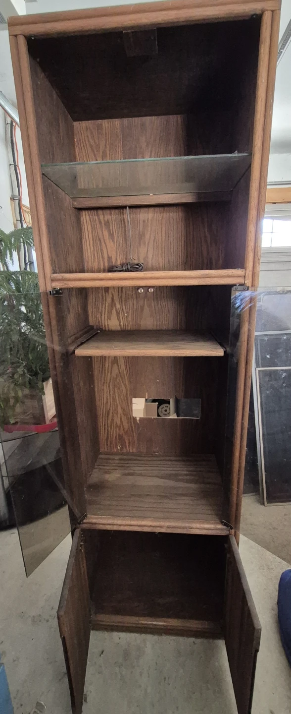 Wooden Display Cabinet with Glass Shelves - photo 4