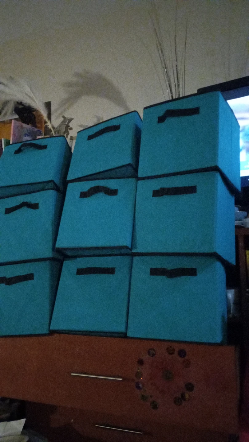 Blue Fabric Storage Bins - photo 2