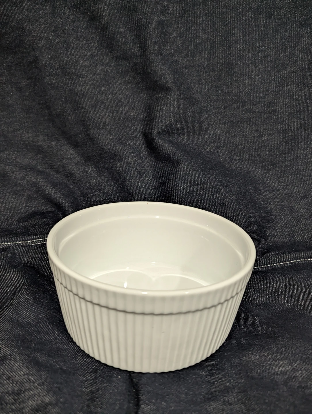 White Ramekin Dish and Glass Mixing Bowl Set