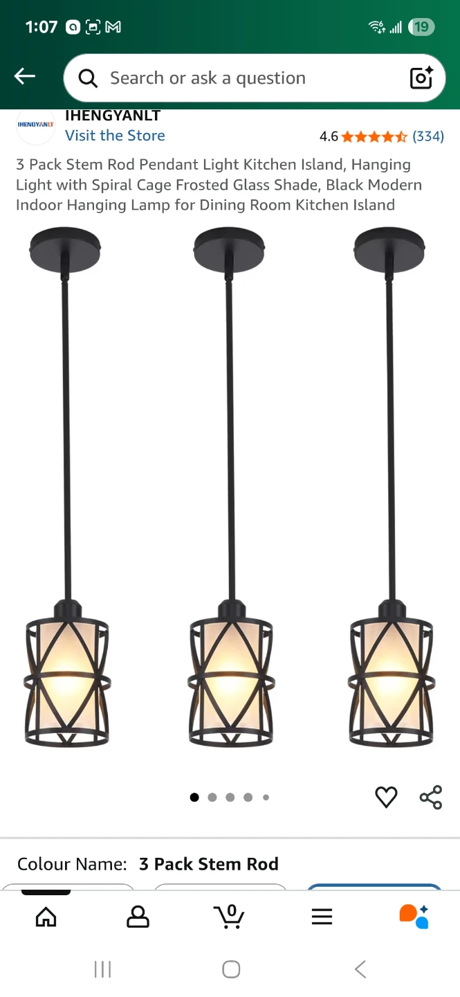 Set of 3 pendant lights (New in box)