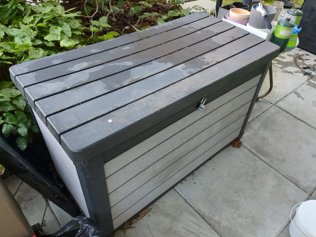 Plastic outdoor storage Deck Box - Grey - photo 2