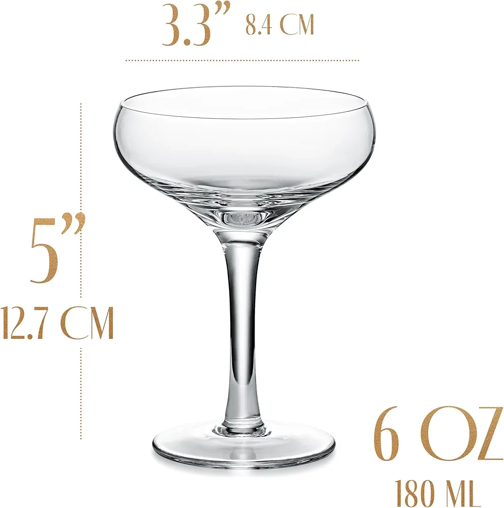 Set of 6 Champagne Coupe Glasses