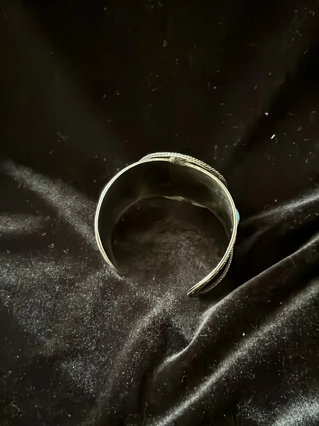 Silver Tone Cuff Bracelet with Turquoise - photo 4