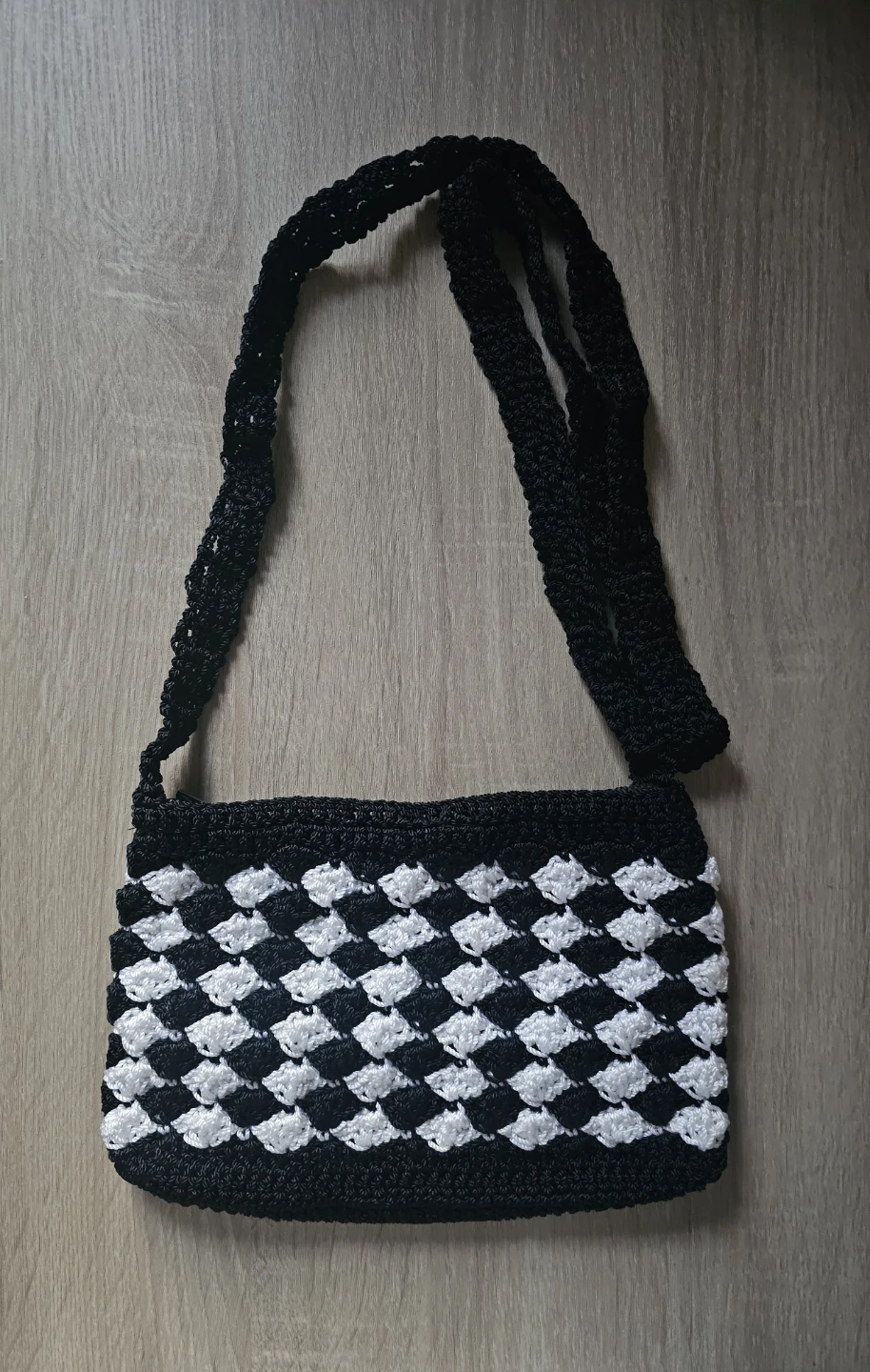 Black and White Crochet Crossbody Bag - photo 2