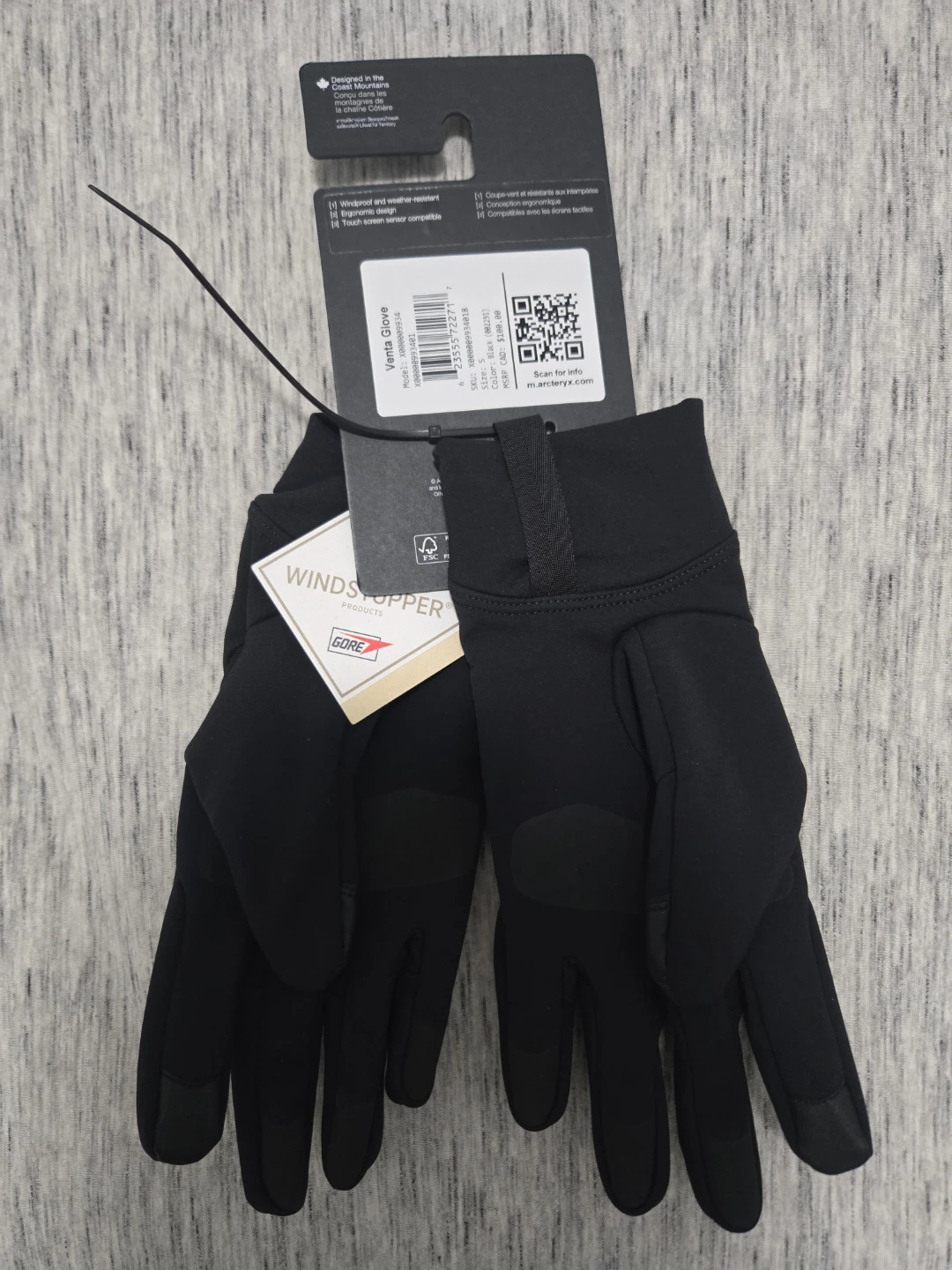 Arc'teryx Venta Gloves - Black, Size M - photo 2