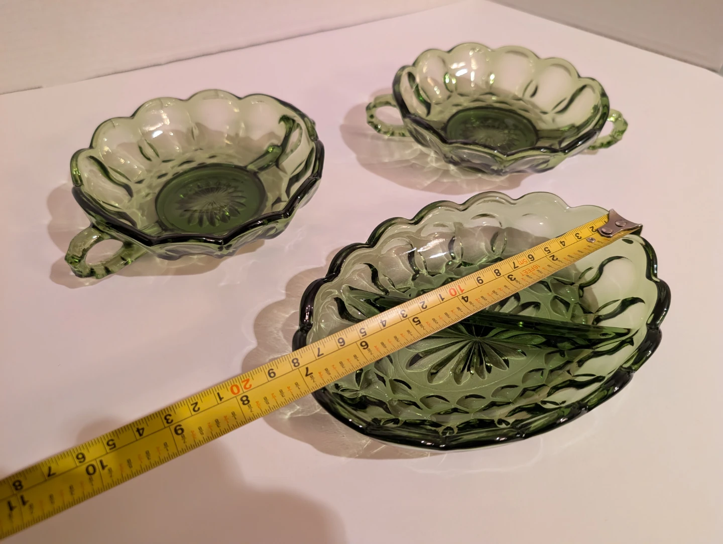 Vintage Anchor Hocking Fairfield Avocado Green Glass (3 pcs) - photo 4